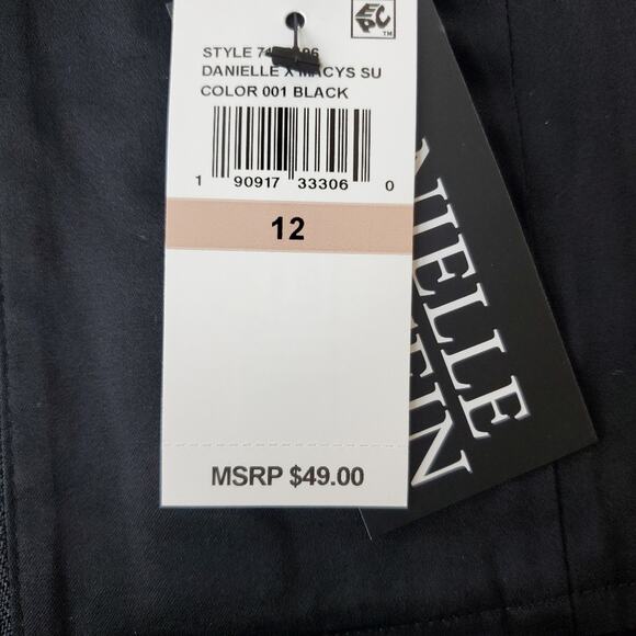 NWT Danielle Bernstein Black Poplin Crop Tank Top Size 12 - Picture 6 of 11